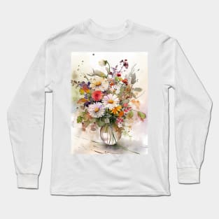 Beautiful and bright watercolour bouquet of flowers. Long Sleeve T-Shirt